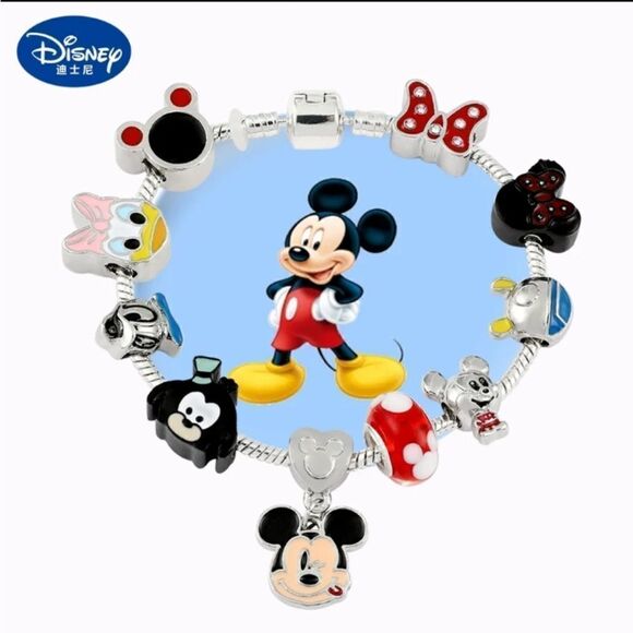 Disney Mickey Minnie Mouse Donald & Daffy Charm Bracelet - Picture 1 of 7